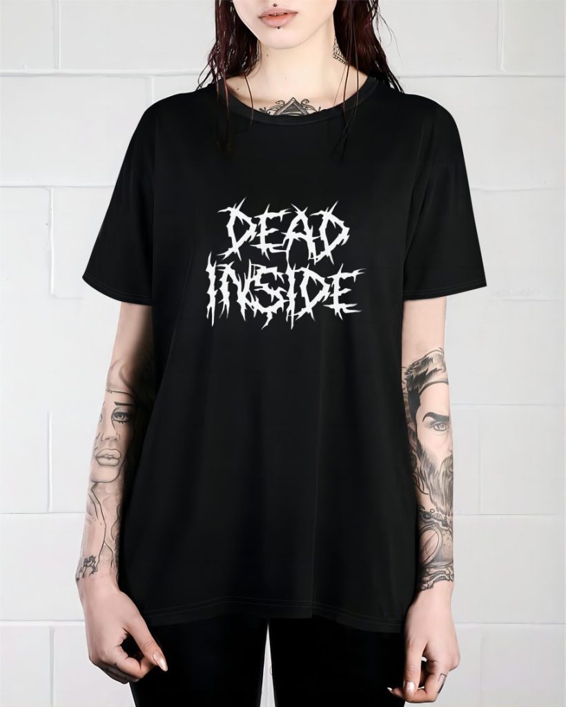 Black Skull Print Crew Tee