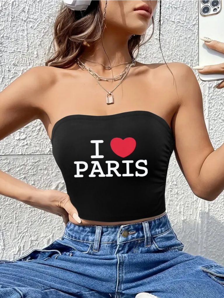 Black Heart Print Off-Shoulder Top