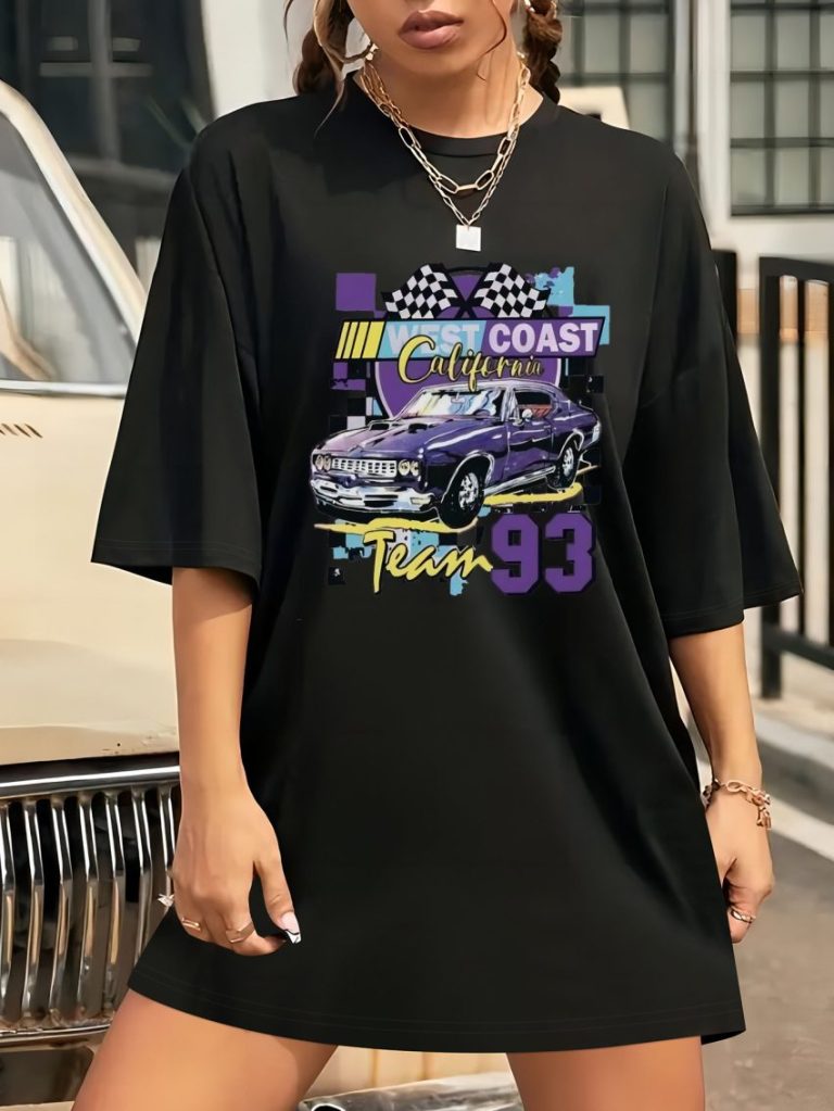 Purple Cartoon Print Tee