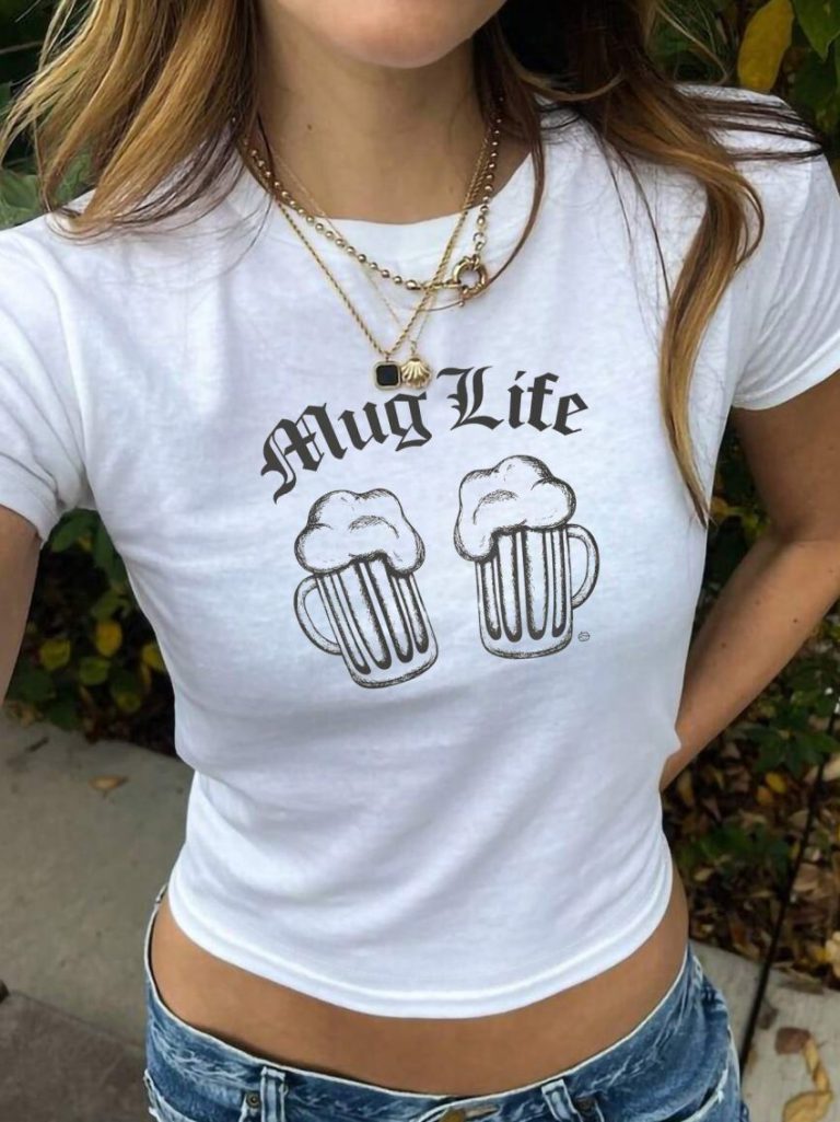 White Music Print Tee