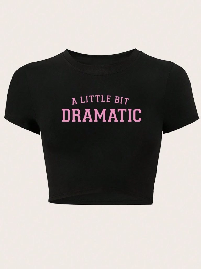 Black Letter Print Off-Shoulder Top
