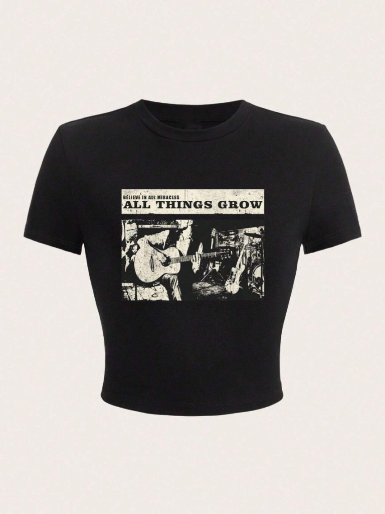 Black Music Print Tee