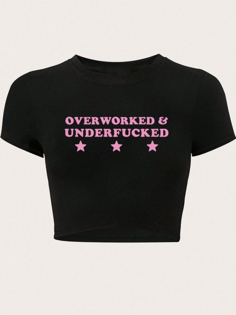 Purple Star Print Crew Tee