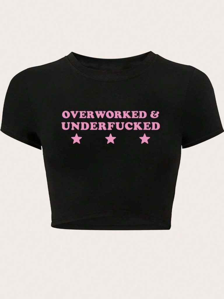 Purple Star Print Crew Tee