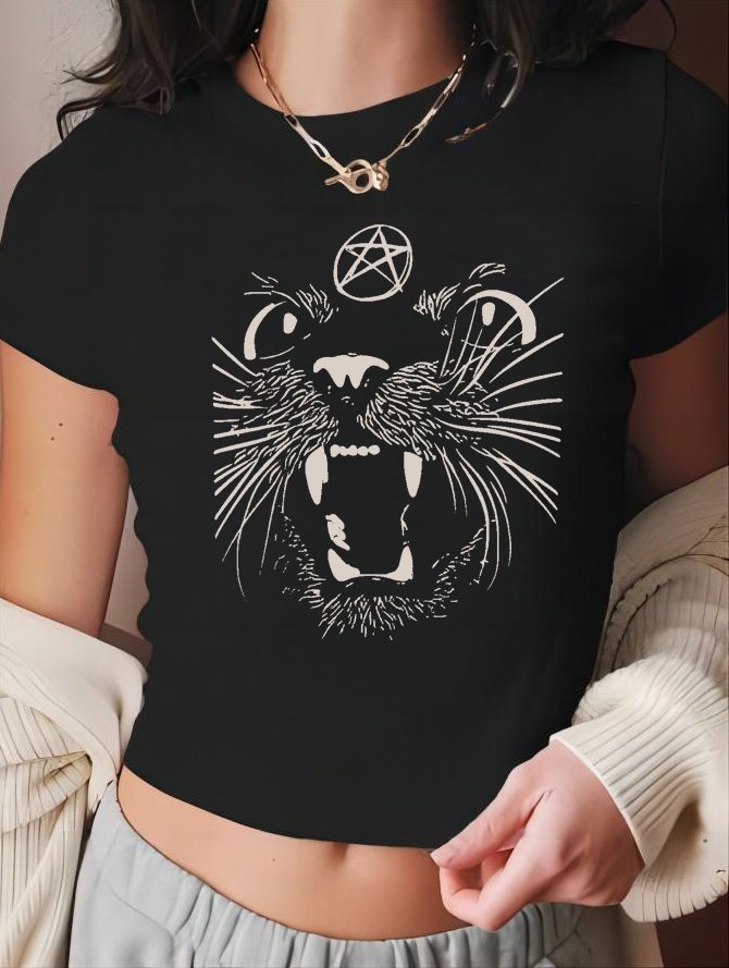Animal Print Short Sleeve Tee