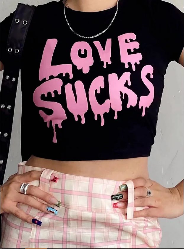 Heart Print Puff Sleeve Tee