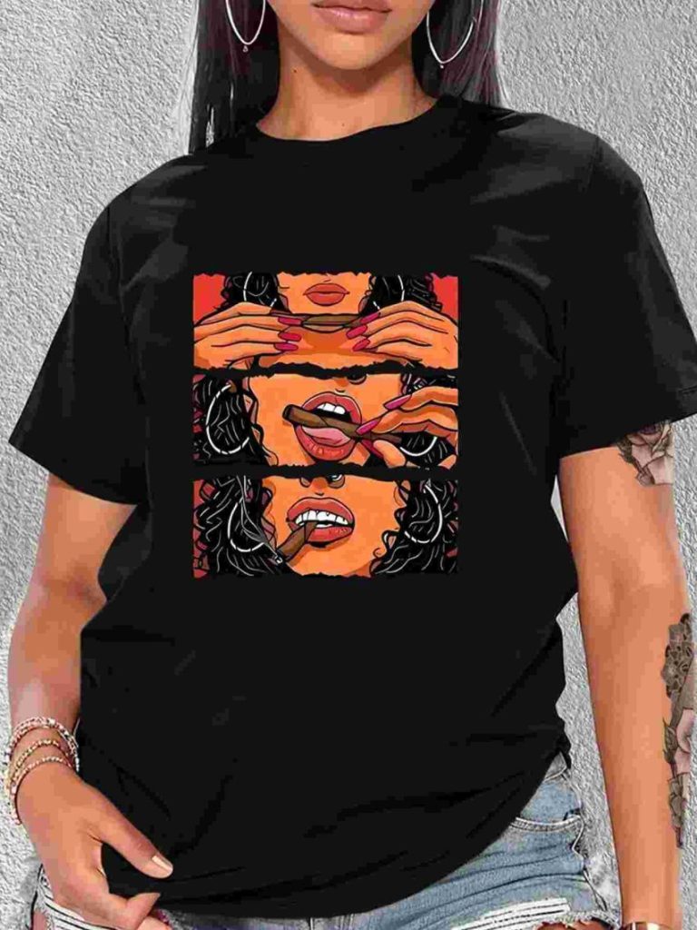 Lips Collage Cotton Tee