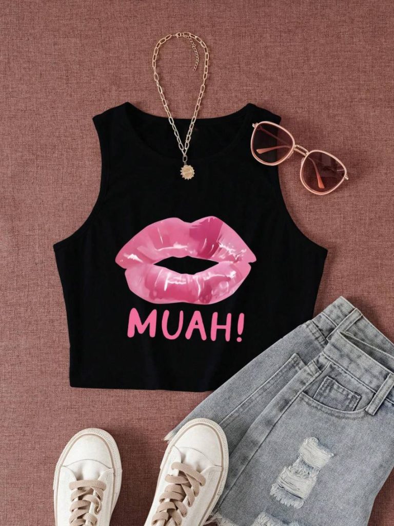 Muah Lips Cotton Tank