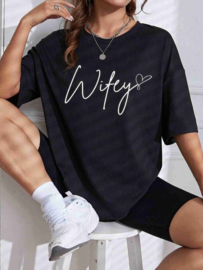 Wifey Slogan Cotton Tee