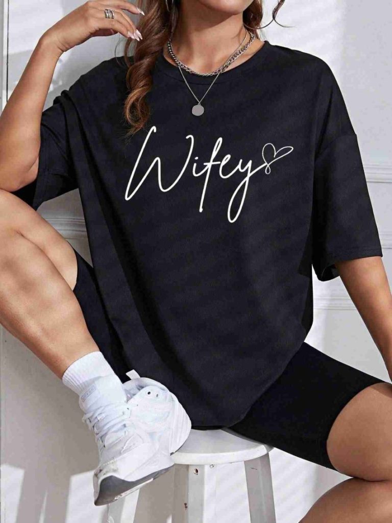 Wifey Slogan Cotton Tee