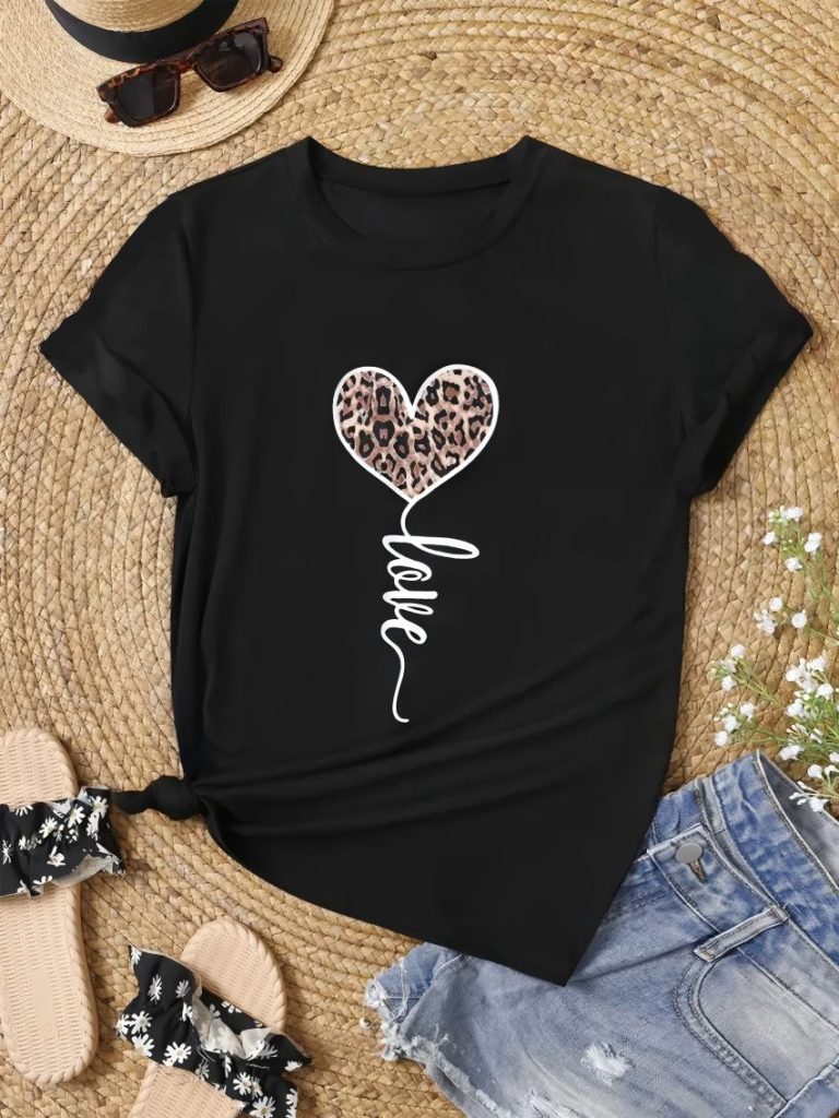 Leopard Heart Graphic Tee
