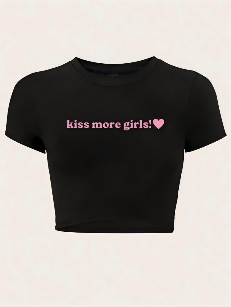 Slogan Heart Crop Tee