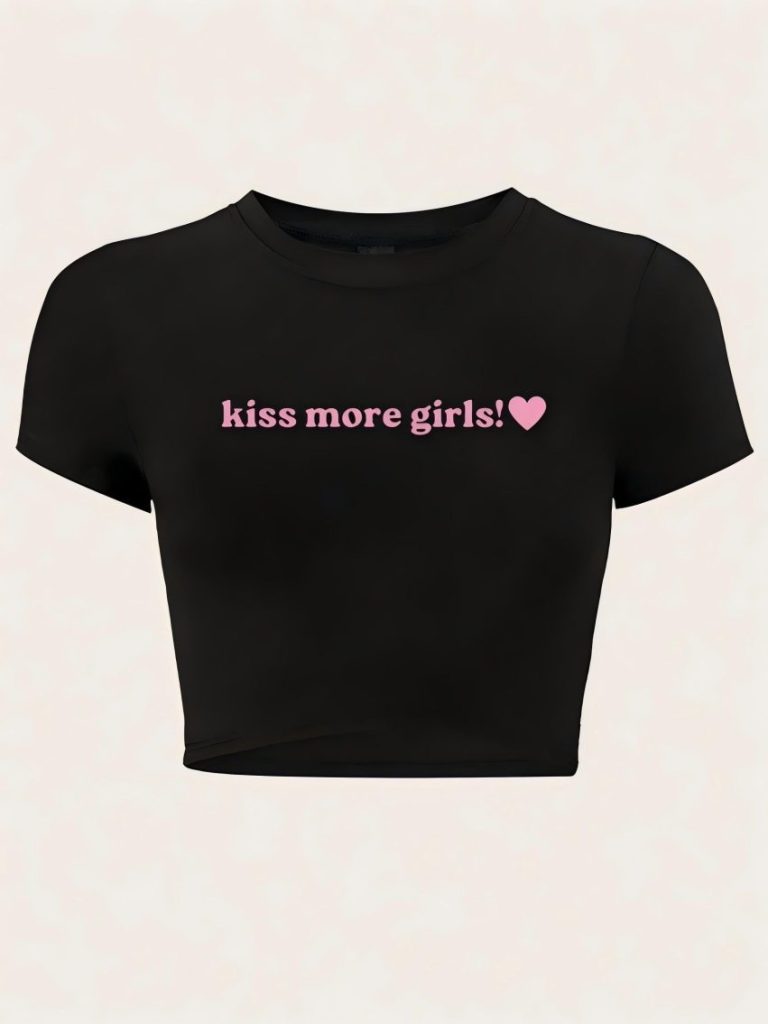 Slogan Heart Crop Tee