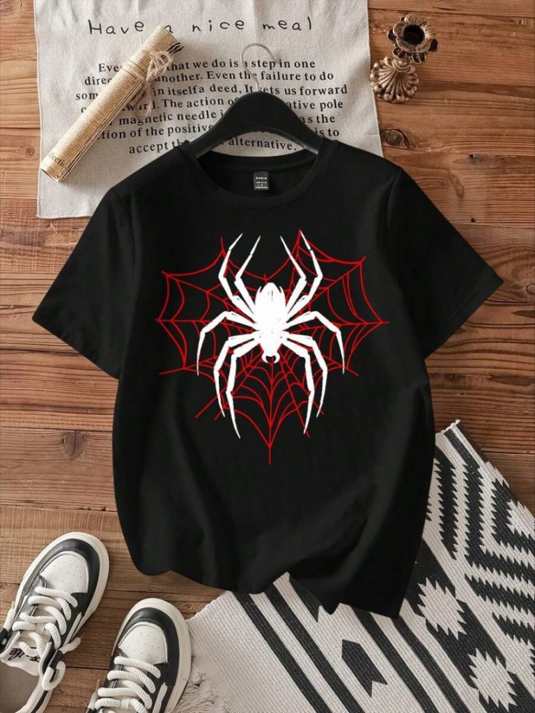 Gothic Spider Web Graphic Tee
