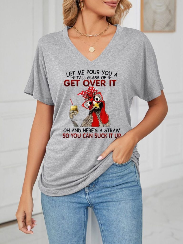 Red Cartoon Print Tee