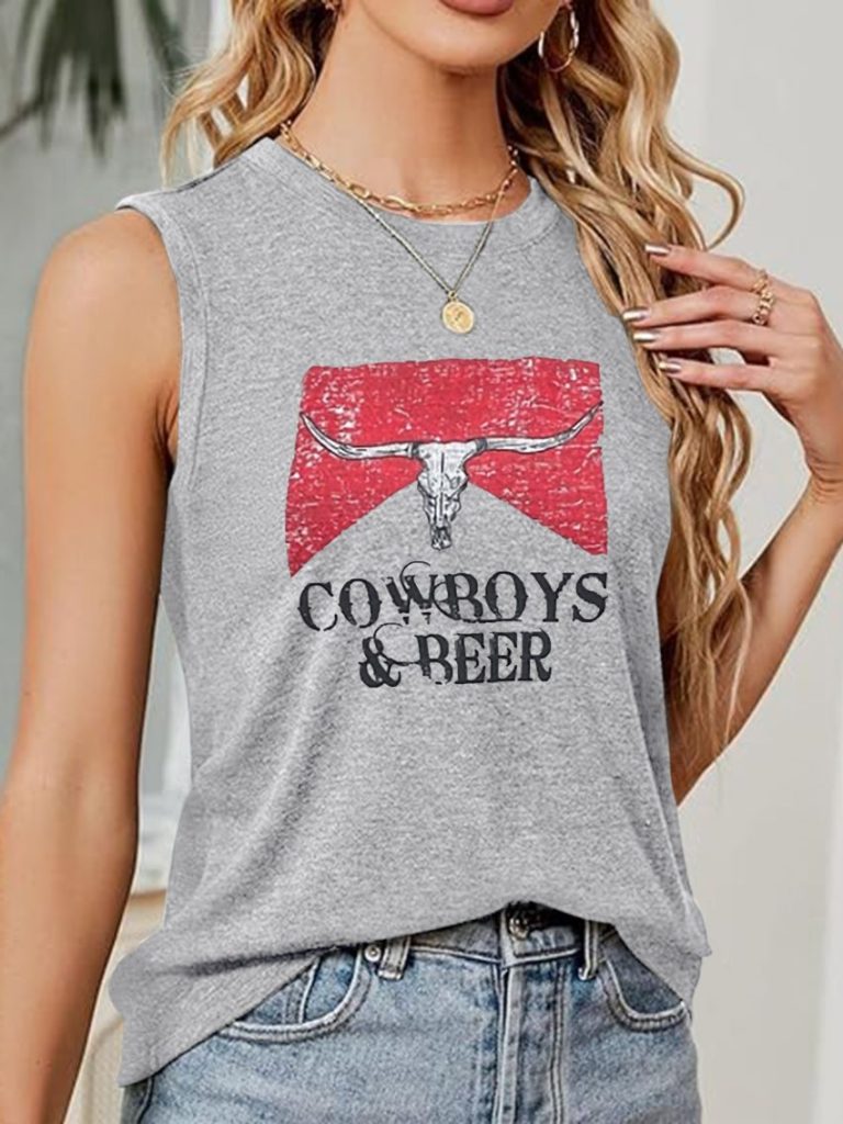 Red Flag Print Off-Shoulder Top