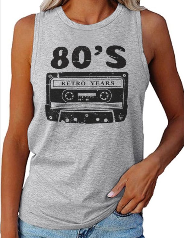 Gray Music Print Tee