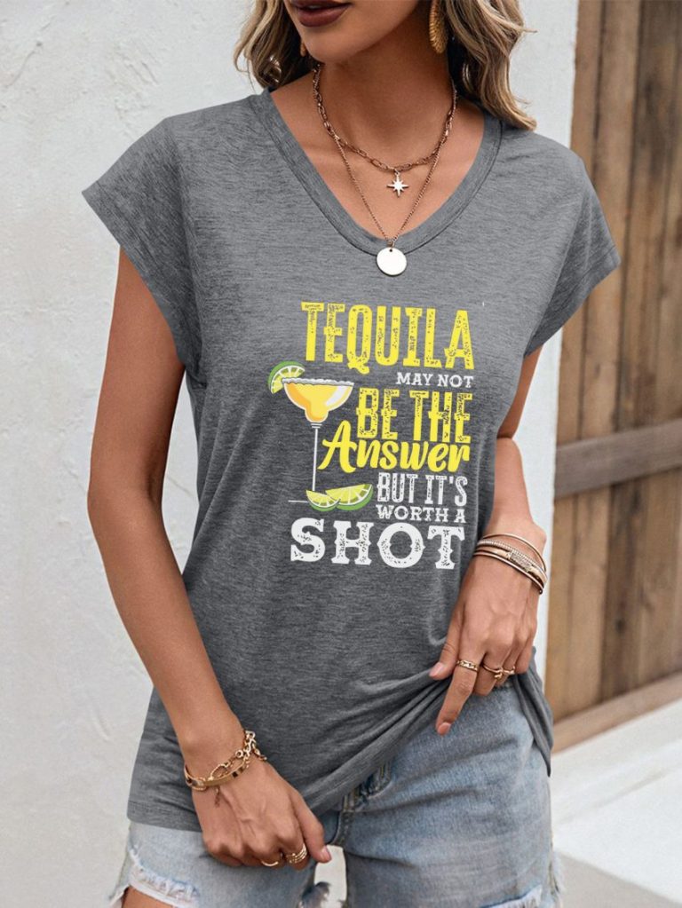 Gray Geometric Print Tee