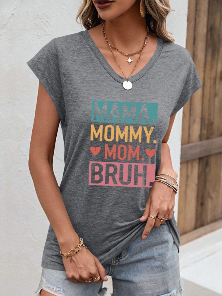 Multicolor Letter Print Crew Tee