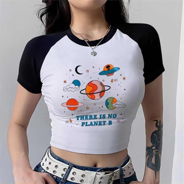 Orange Cartoon Print Crew Tee