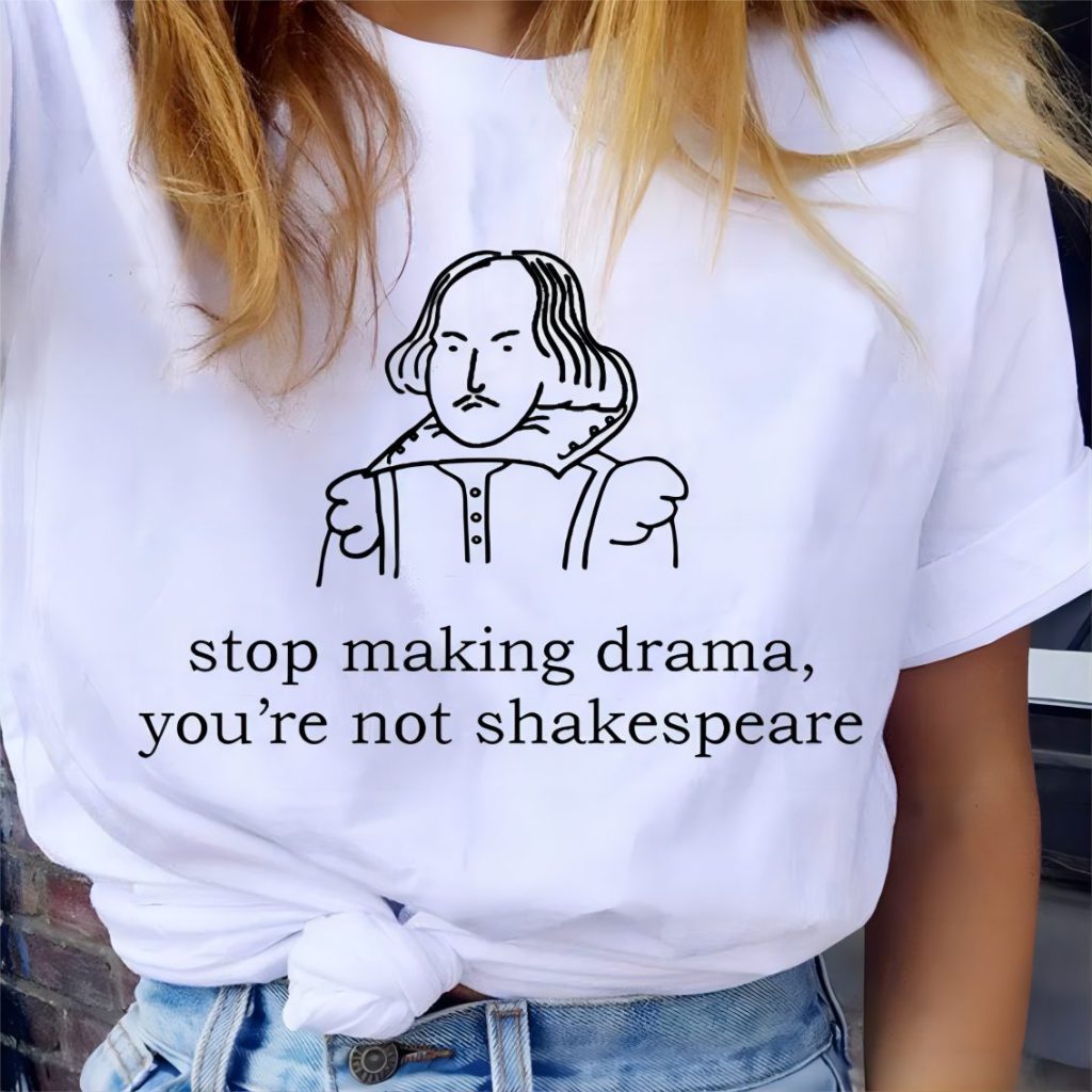 Beige Cartoon Print V-Neck Tee
