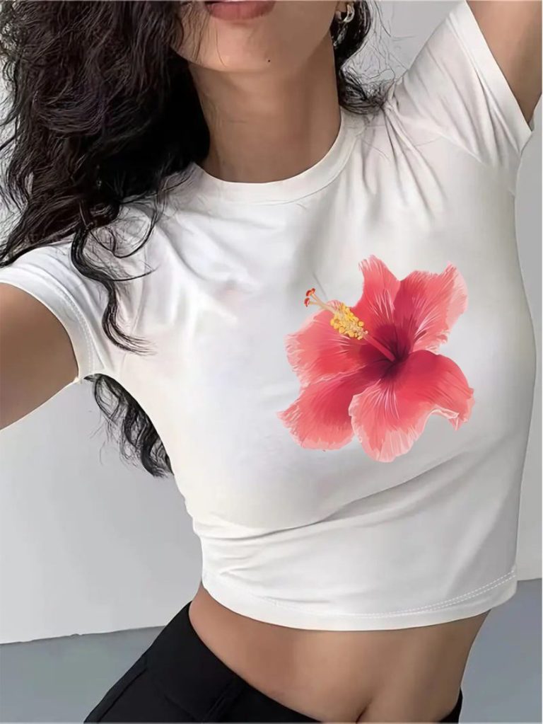 Pink Floral Print Tee