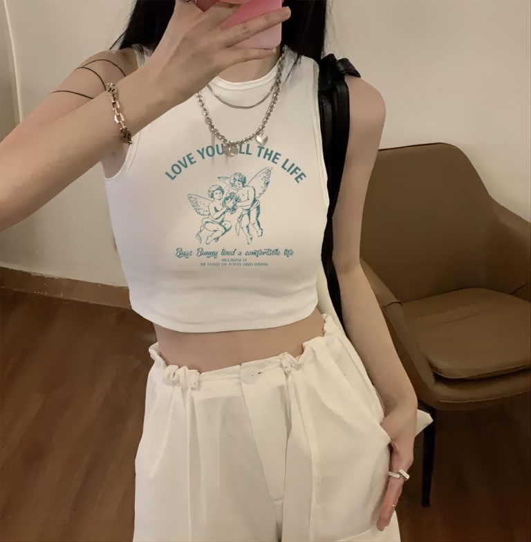 Pink Star Print Sleeveless Top