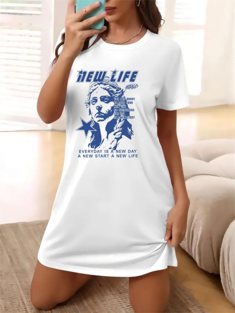 Blue Music Print Tee
