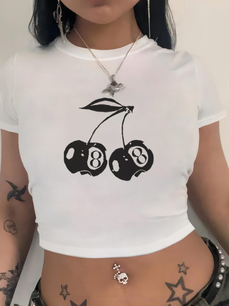 Smiley Print Off-Shoulder Top