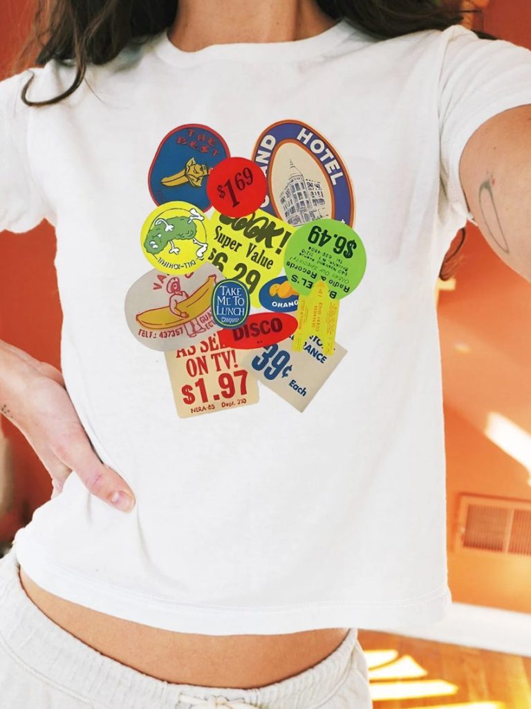 Multicolor Cartoon Print Tee