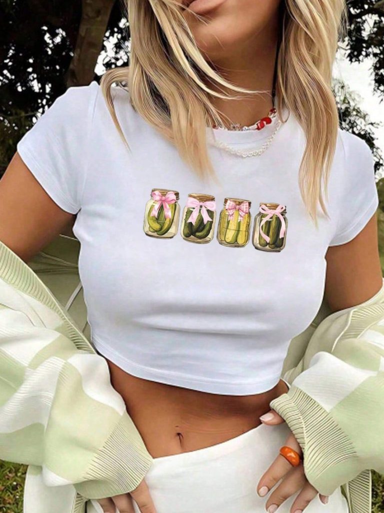 Beige Smiley Print Crew Top