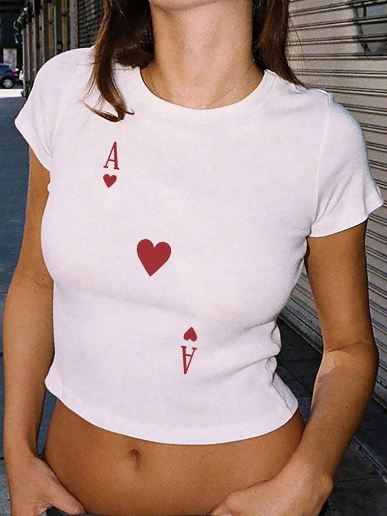Heart Print Long Sleeve Top