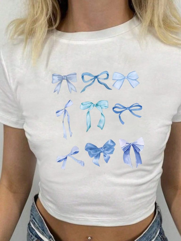 Blue Butterfly Print Top