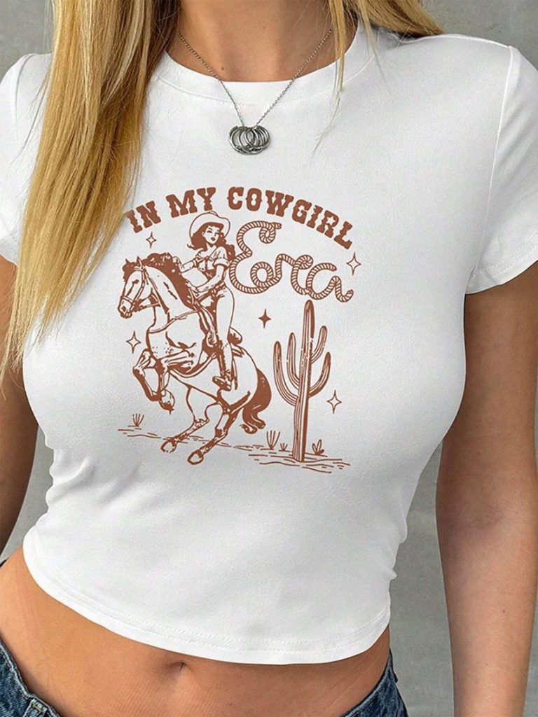Beige Skull Print Collared Tee