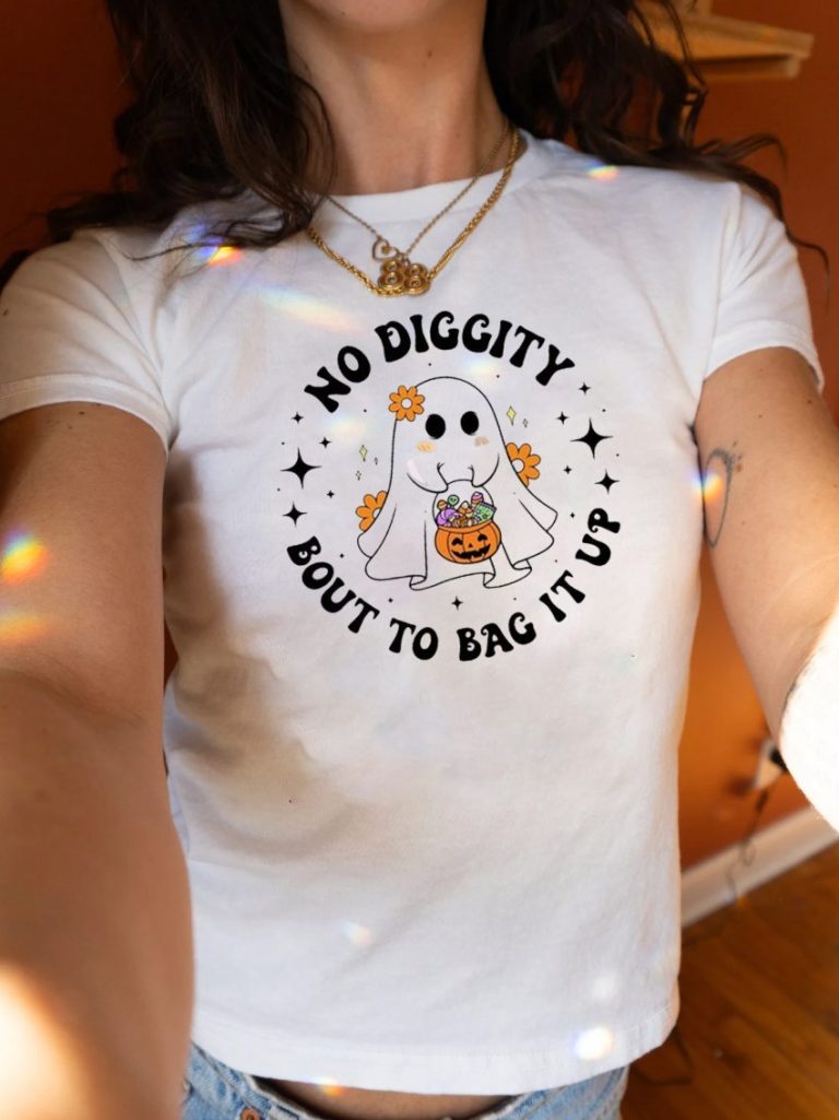 Orange Smiley Print Crew Tee