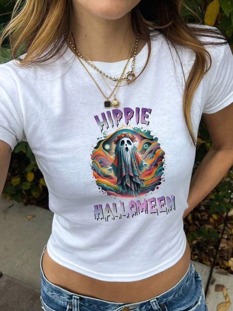 Purple Rainbow Print Off-Shoulder Top