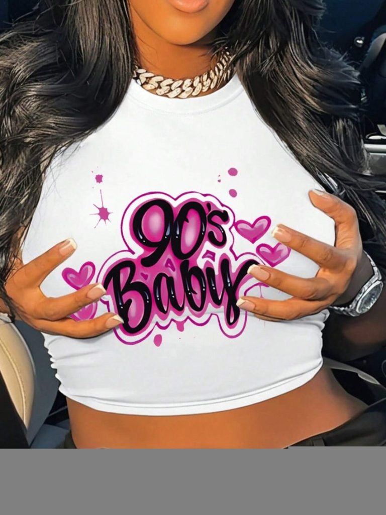 Heart Print 3-4 Sleeve Tee