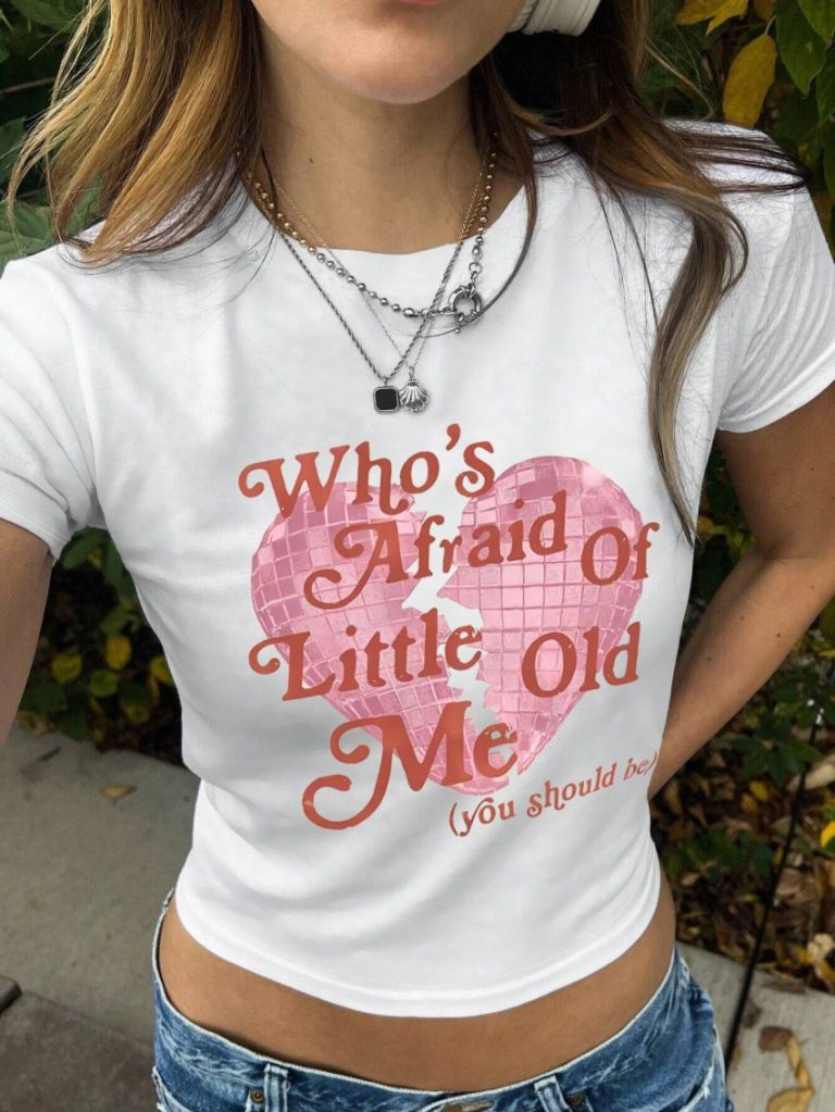 Pink Heart Print Crew Tee