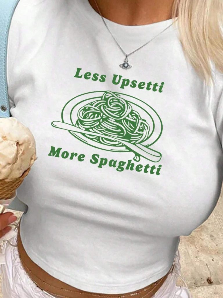 Green Skull Print V-Neck Tee