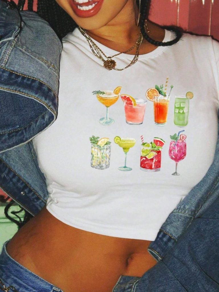 Tropical Print Crew Top
