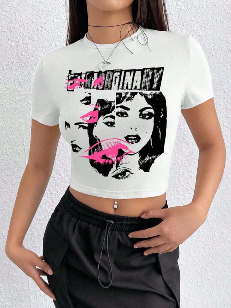 Pink Music Print Tee