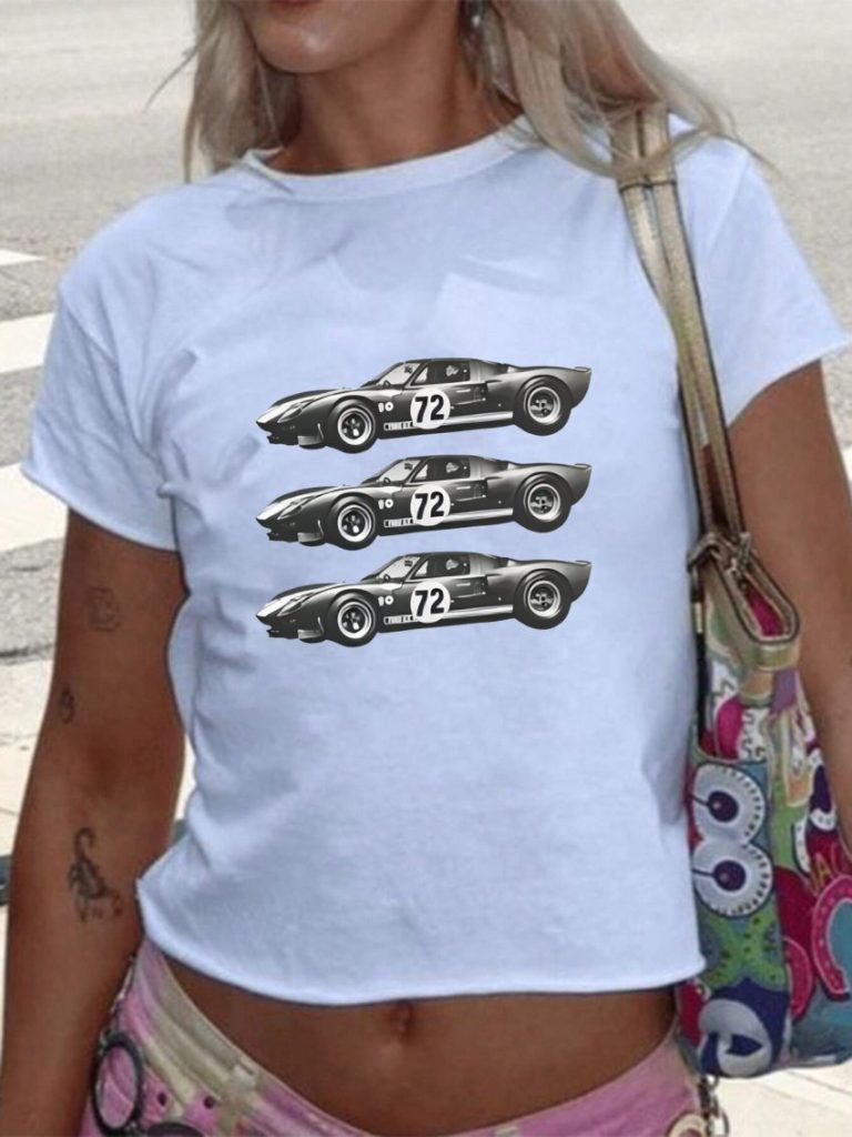White Music Print Square Tee