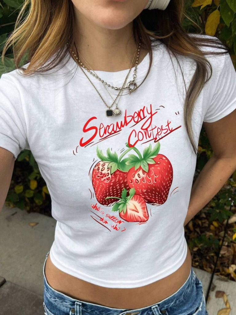 Red Heart Print Crew Tee