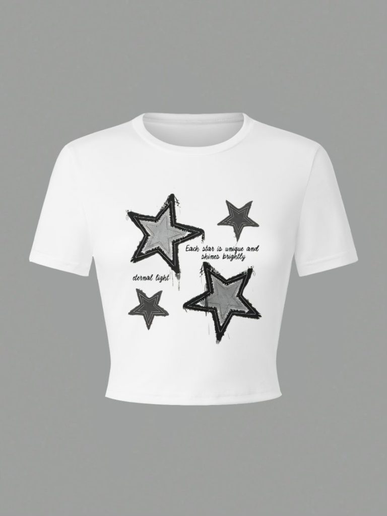 Black Star Print Tee