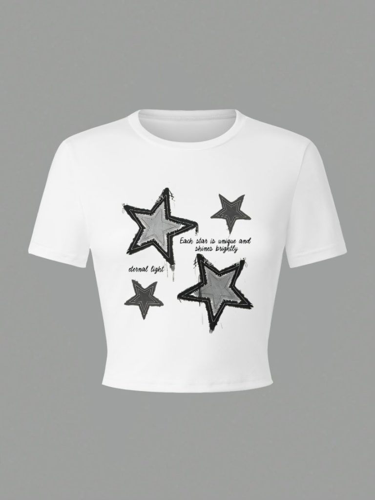 Black Star Print Tee