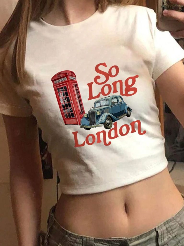 Red Letter Print Square Tee