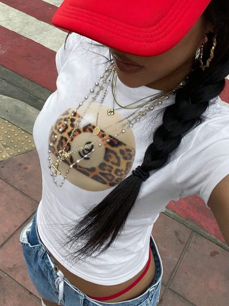 Beige Leopard Print Tee