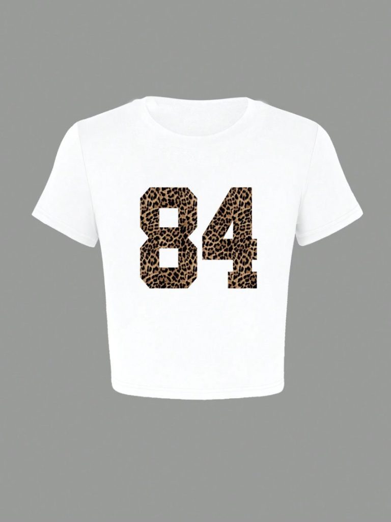 Beige Leopard Print Square Tee
