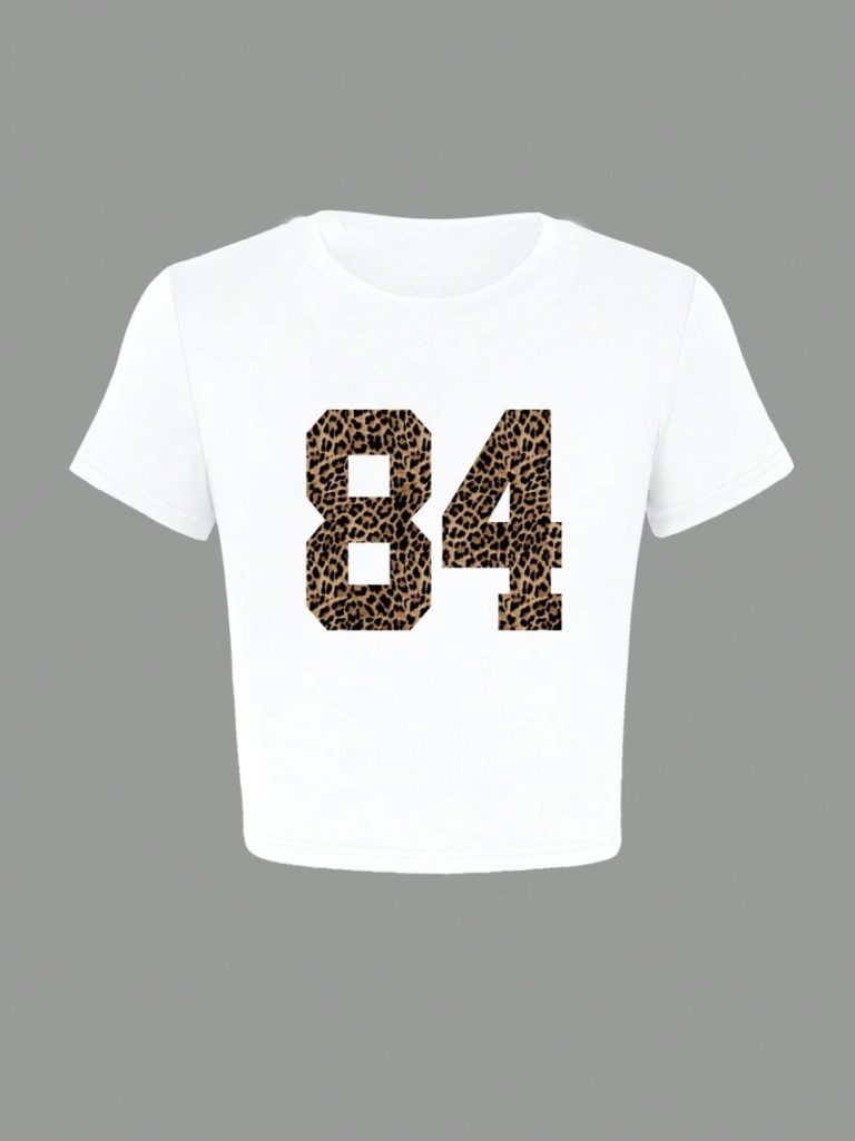 Beige Leopard Print Square Tee