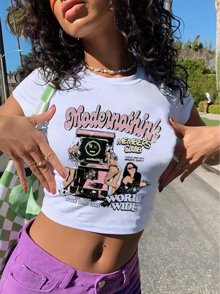 Pink Music Print Halter Tee